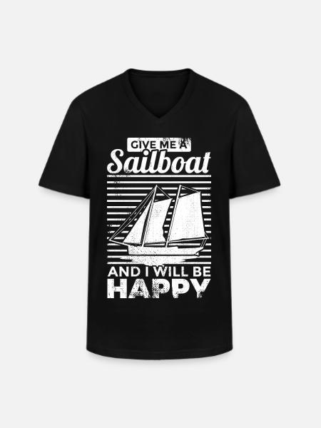 Dicton de la voile - T-shirt col V Homme - noir