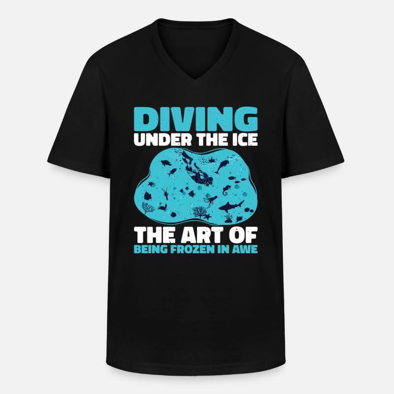 Tauchen Unter Dem Eis, Eistaucher - Männer-T-Shirt mit V-Ausschnitt - Schwarz