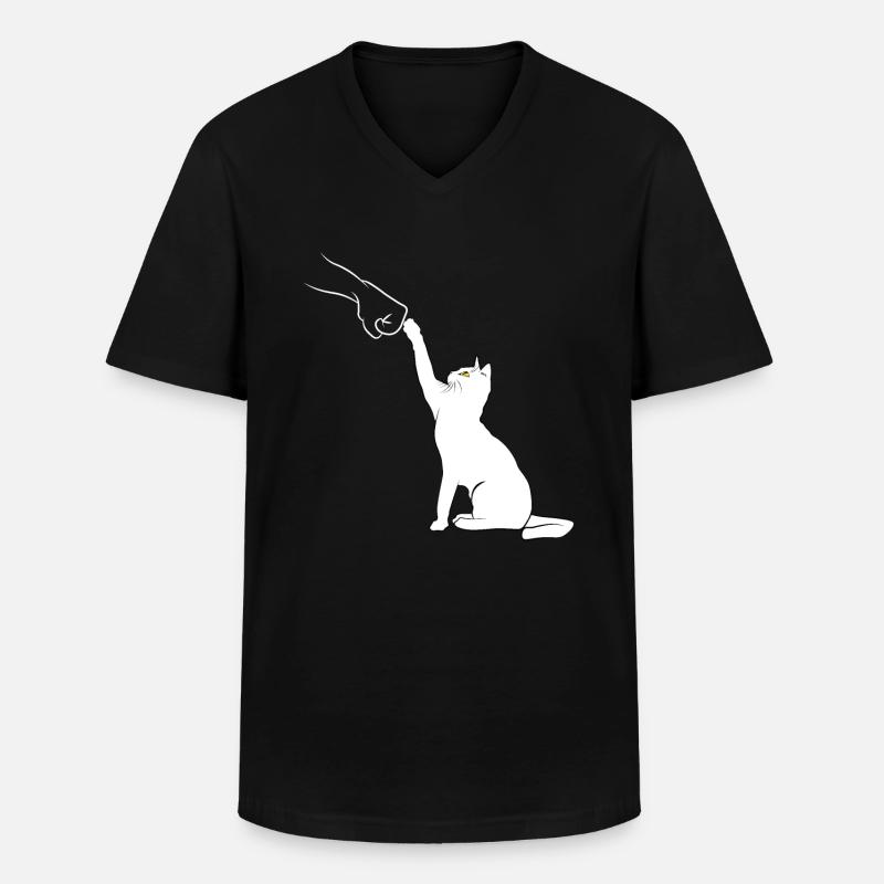 Katzenfauststoß - Männer-T-Shirt mit V-Ausschnitt - Schwarz