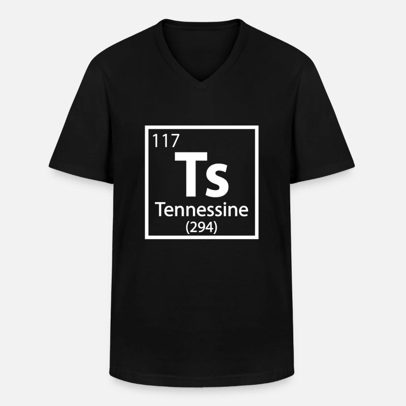 Periodensystem des Tennessine-Elements - Männer-T-Shirt mit V-Ausschnitt - Schwarz