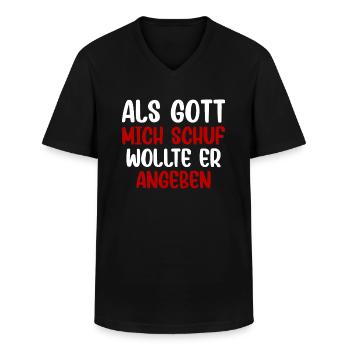 Als Gott mich schuf - Männer-T-Shirt mit V-Ausschnitt - Schwarz - Vorne - AI Model Male 178 dark (178cm)