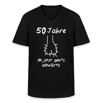 50 Geburtstag Mann 50 - Männer-T-Shirt mit V-Ausschnitt - Schwarz - Vorne - AI Model Male 178 dark (178cm)