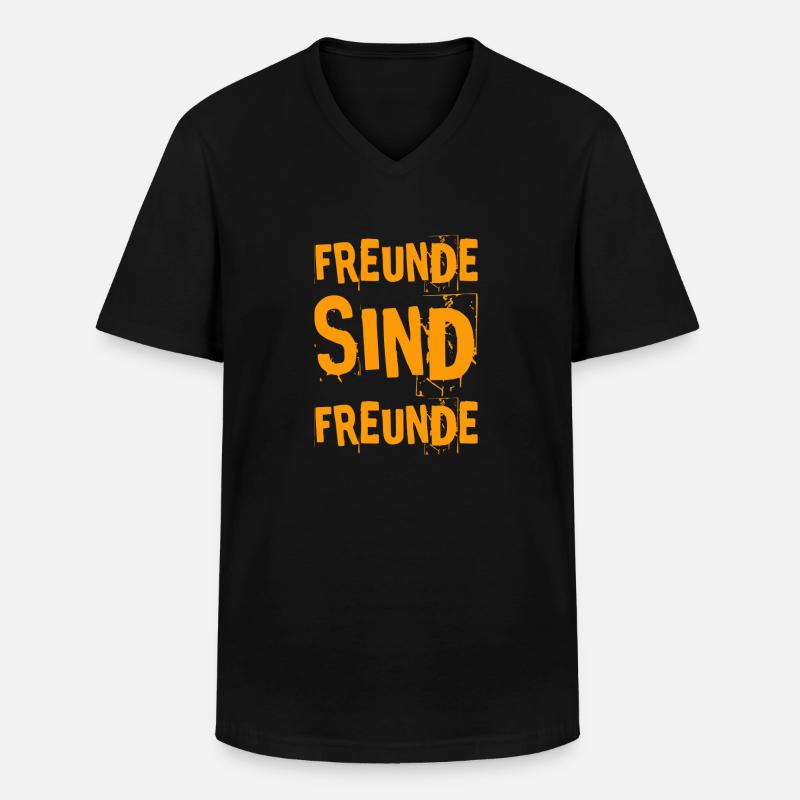 Freunde sind wunderbar - Männer-T-Shirt mit V-Ausschnitt - Schwarz