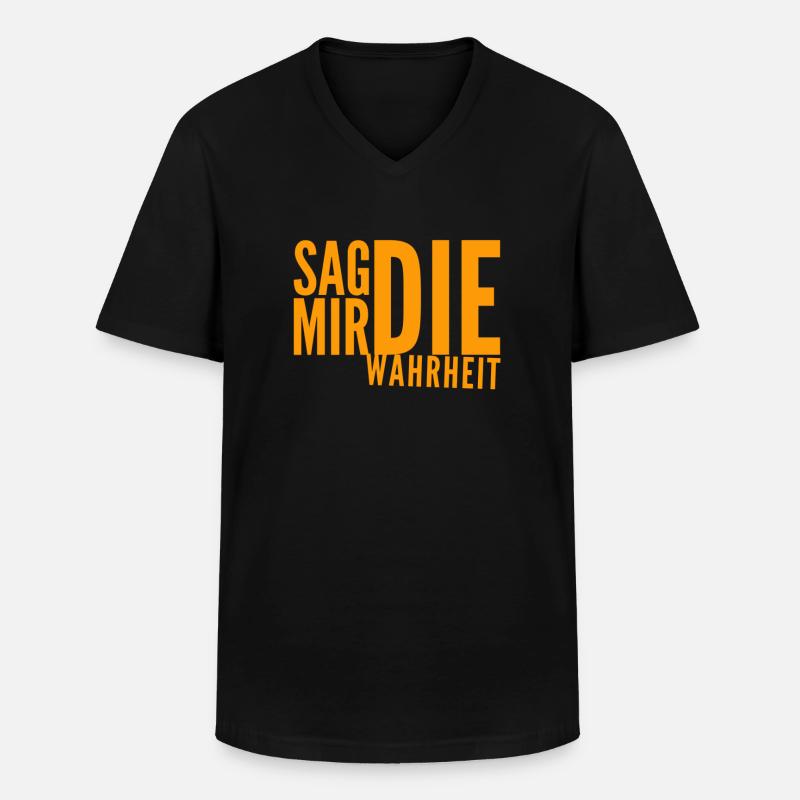 sei redlich - Männer-T-Shirt mit V-Ausschnitt - Schwarz