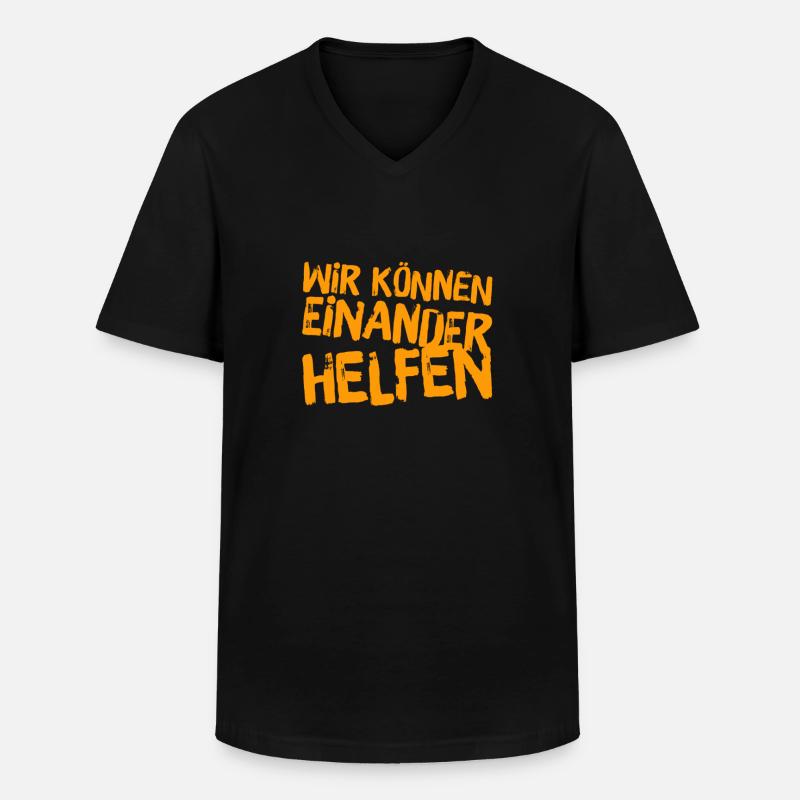 gegenseitige Unterstützung - Männer-T-Shirt mit V-Ausschnitt - Schwarz