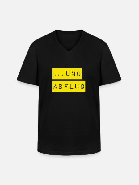 auf geht`s - Männer-T-Shirt mit V-Ausschnitt - Schwarz