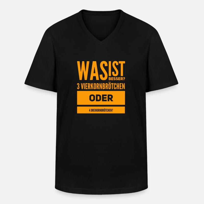 beim Bäcker - Männer-T-Shirt mit V-Ausschnitt - Schwarz
