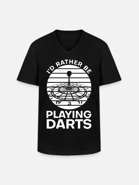I'd rather play darts - Men's V-Neck T-Shirt - black
