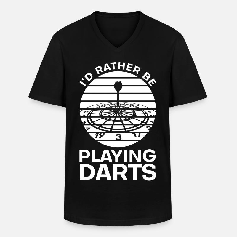 I'd rather play darts - Men's V-Neck T-Shirt - black