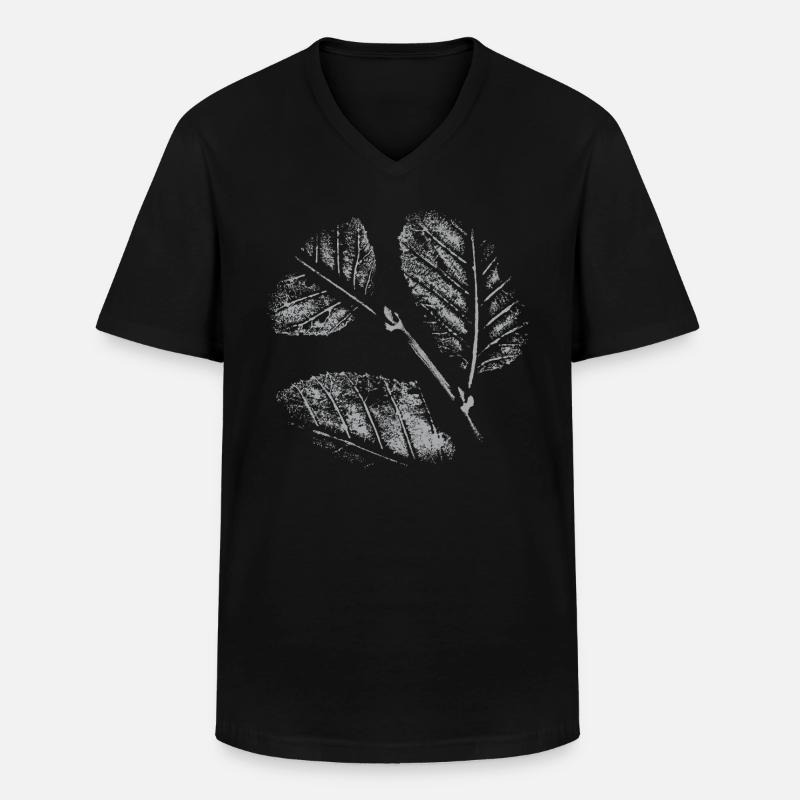 Blätter Muster - Männer-T-Shirt mit V-Ausschnitt - Schwarz
