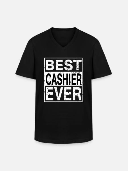 Best Cashier Ever Cashier Gift - Men's V-Neck T-Shirt - black