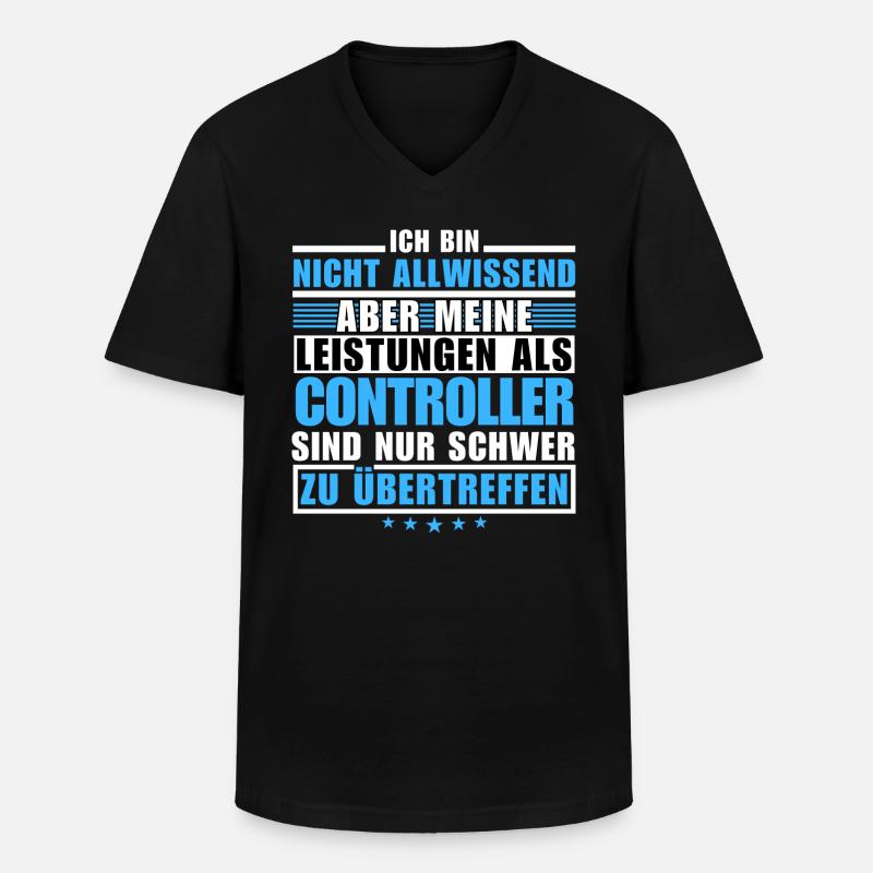 Unübertroffene Leistung als Controller - Männer-T-Shirt mit V-Ausschnitt - Schwarz