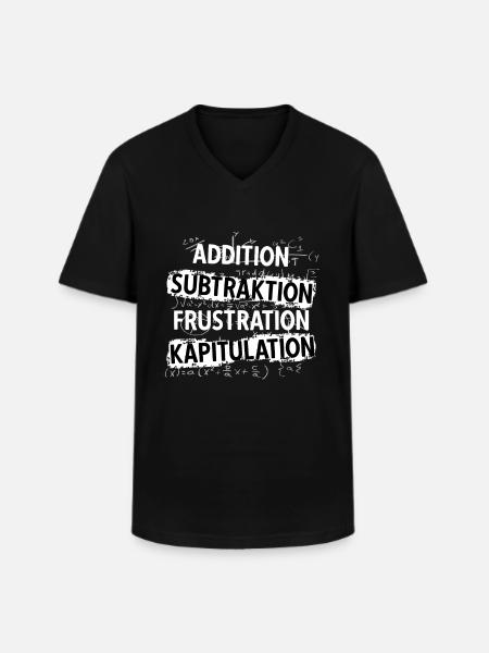 Addition Subtraktion Frustration Kapitulation - Männer-T-Shirt mit V-Ausschnitt - Schwarz
