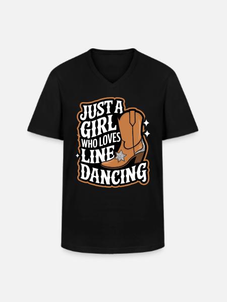 Line Dancing Dancing Dancers - Men's V-Neck T-Shirt - black