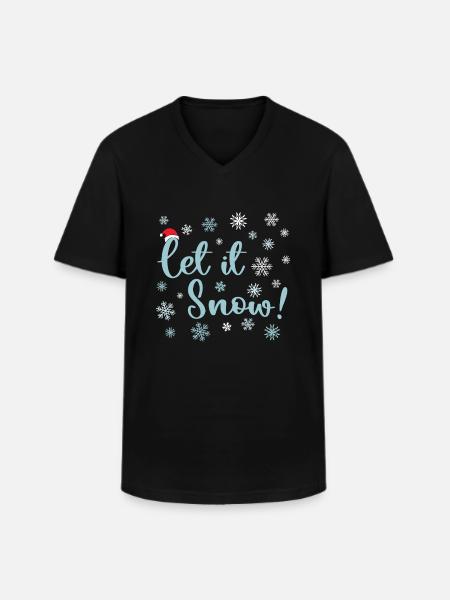 Que neige - T-shirt col V Homme - noir