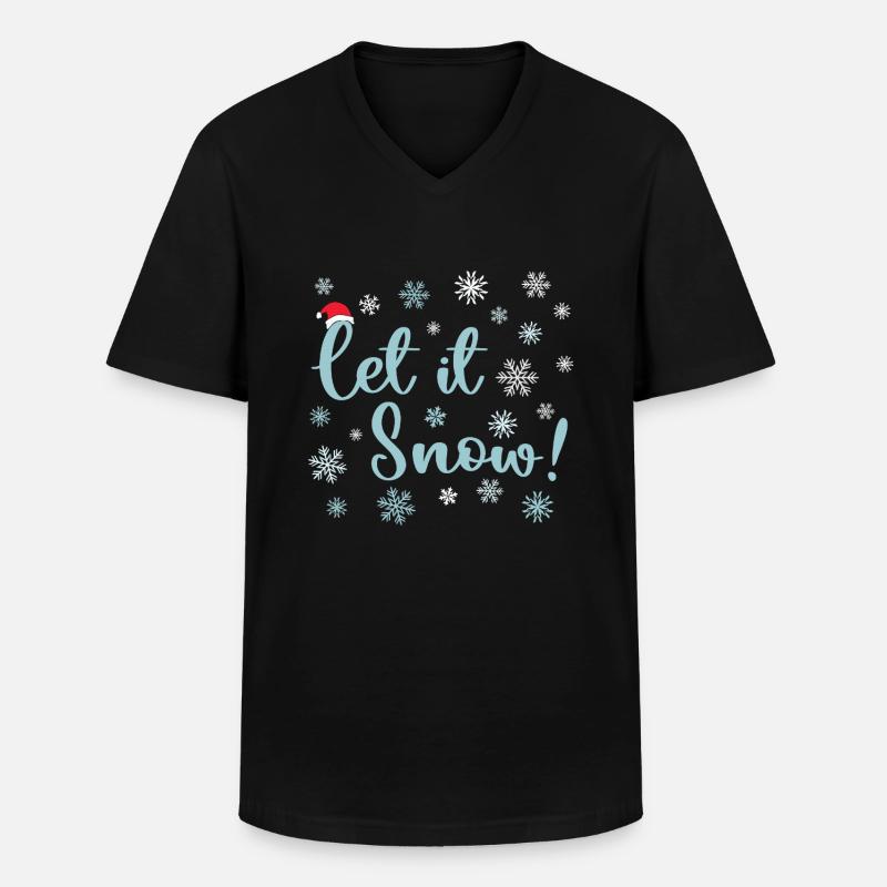Let It Snow - Men's V-Neck T-Shirt - black