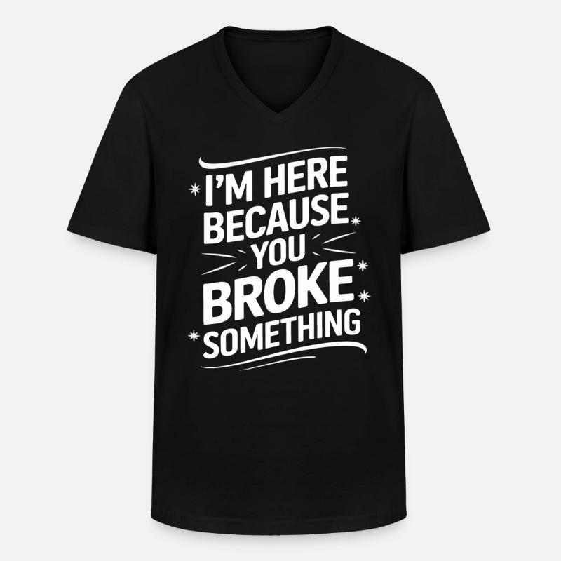 Technical Support Computer - Men's V-Neck T-Shirt - black
