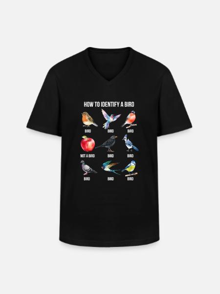 Sjov fugl nørd design Sådan identificerer du en fugl - Klassisk herre T-shirt med V-udskæring - sort