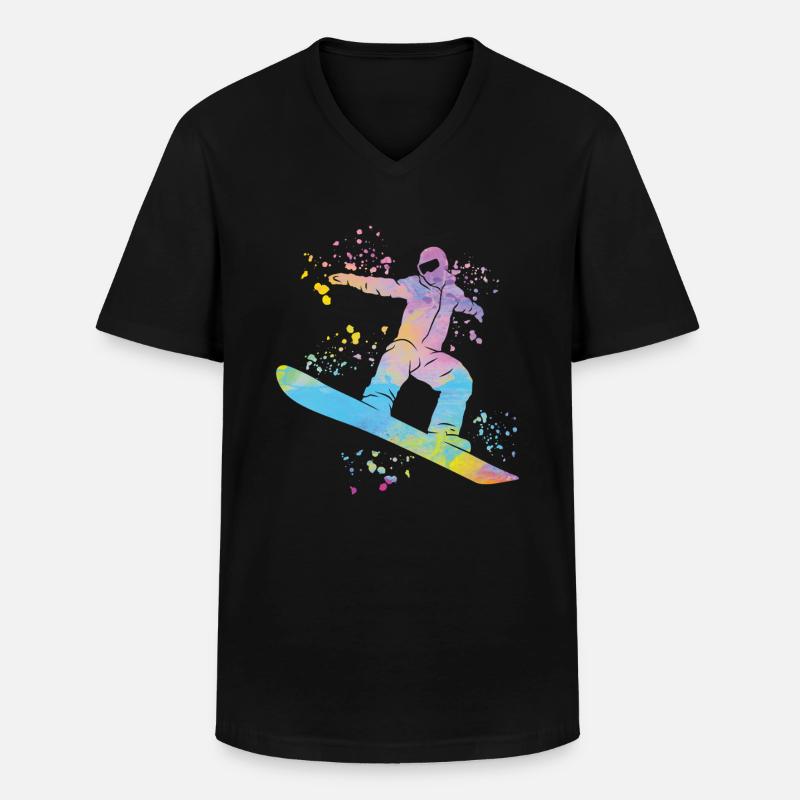 Snowboarder Snowboarding Snowboard - Männer-T-Shirt mit V-Ausschnitt - Schwarz