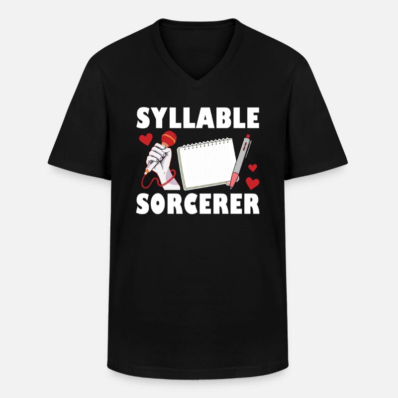 Silbenzauberer Poetry Slam - Männer-T-Shirt mit V-Ausschnitt - Schwarz