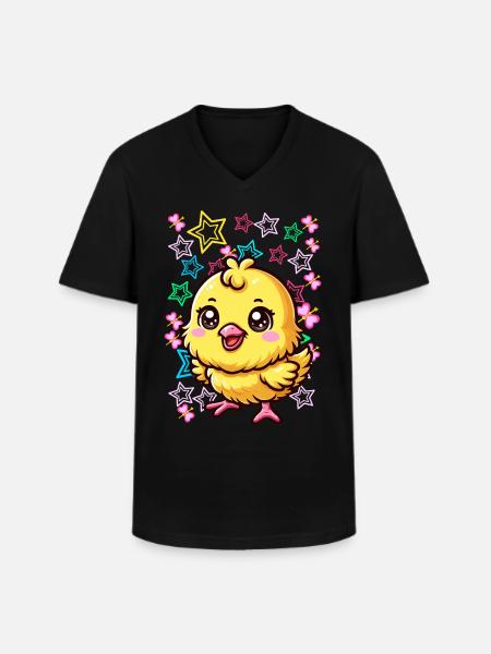 80s 90s Chick Kids Child - Men's V-Neck T-Shirt - black