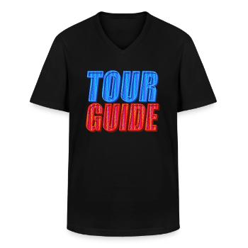 Tour Guide | Explore the world in style - Men's V-Neck T-Shirt - black - Front - AI Model Male 178 dark (178cm)