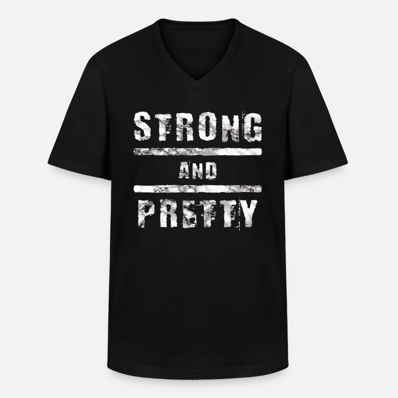 Strongman - Männer-T-Shirt mit V-Ausschnitt - Schwarz