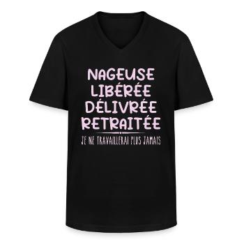 Schwimmer feiert Ruhestand mit Humorgeschenk - Männer-T-Shirt mit V-Ausschnitt - Schwarz - Vorne - AI Model Male 178 dark (178cm)