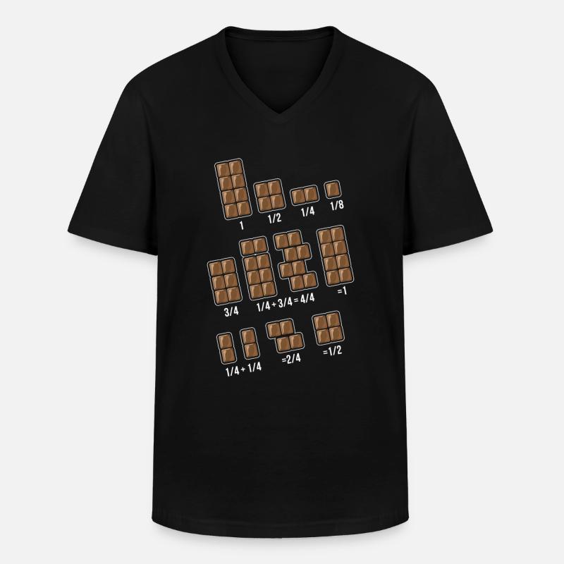 Schokoladen Bruchrechnung Mathe Mathematik - Männer-T-Shirt mit V-Ausschnitt - Schwarz