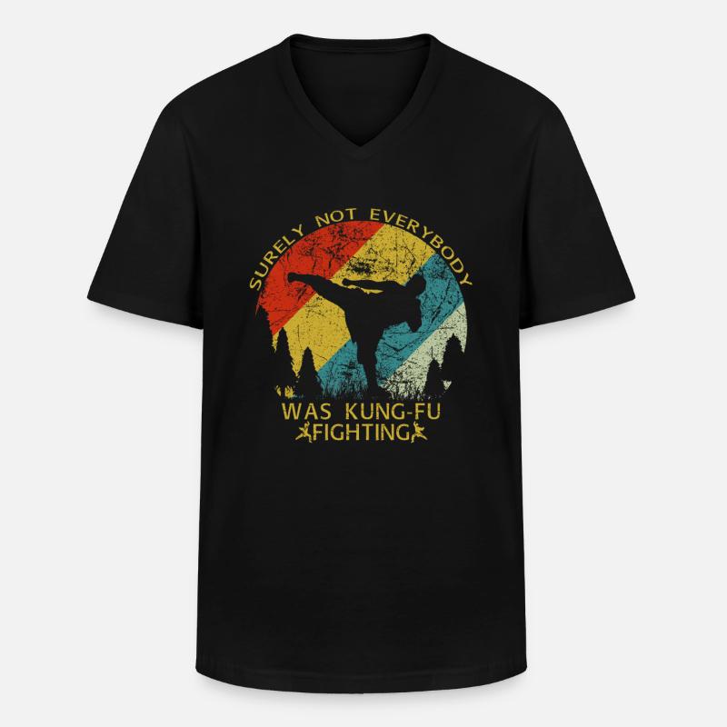 Kung Fu - Männer-T-Shirt mit V-Ausschnitt - Schwarz