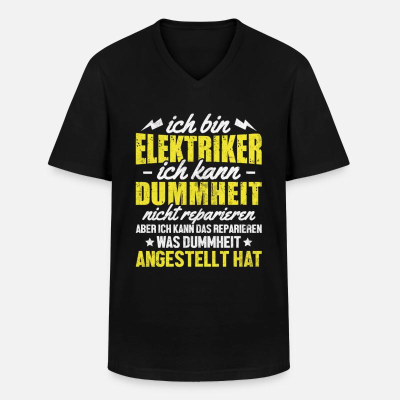 Elektriker. - Männer-T-Shirt mit V-Ausschnitt - Schwarz