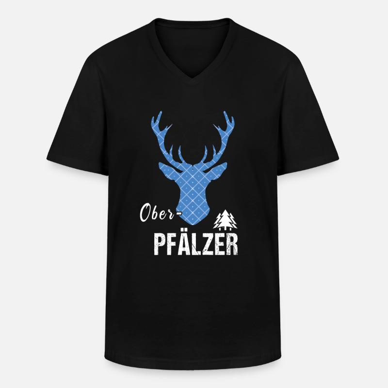 Oberpfälzer Hirsch - Männer-T-Shirt mit V-Ausschnitt - Schwarz