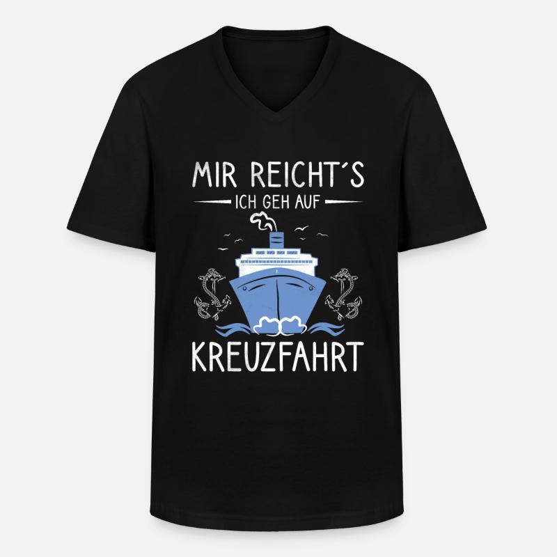 Endlich auf Kreuzfahrt - Männer-T-Shirt mit V-Ausschnitt - Schwarz