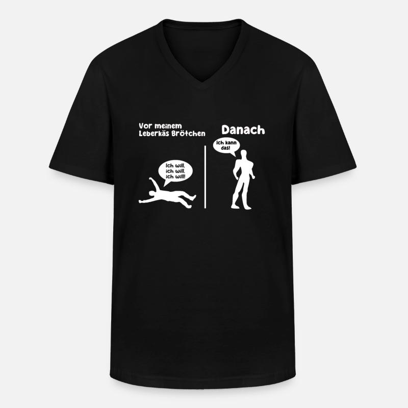 Leberkäs Brötchen - Männer-T-Shirt mit V-Ausschnitt - Schwarz