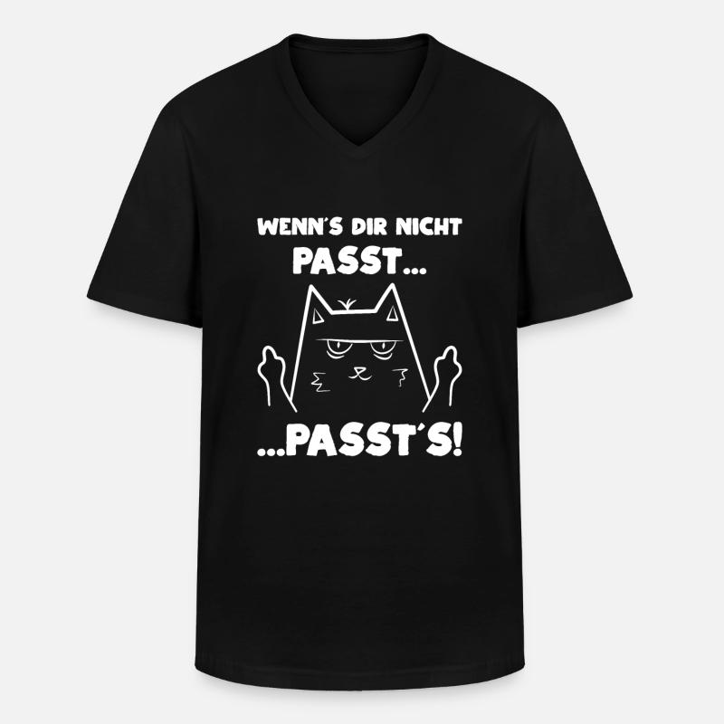 Katze Sarkasmus - Männer-T-Shirt mit V-Ausschnitt - Schwarz