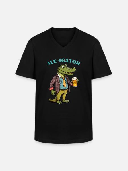 ale-igator - Men's V-Neck T-Shirt - black