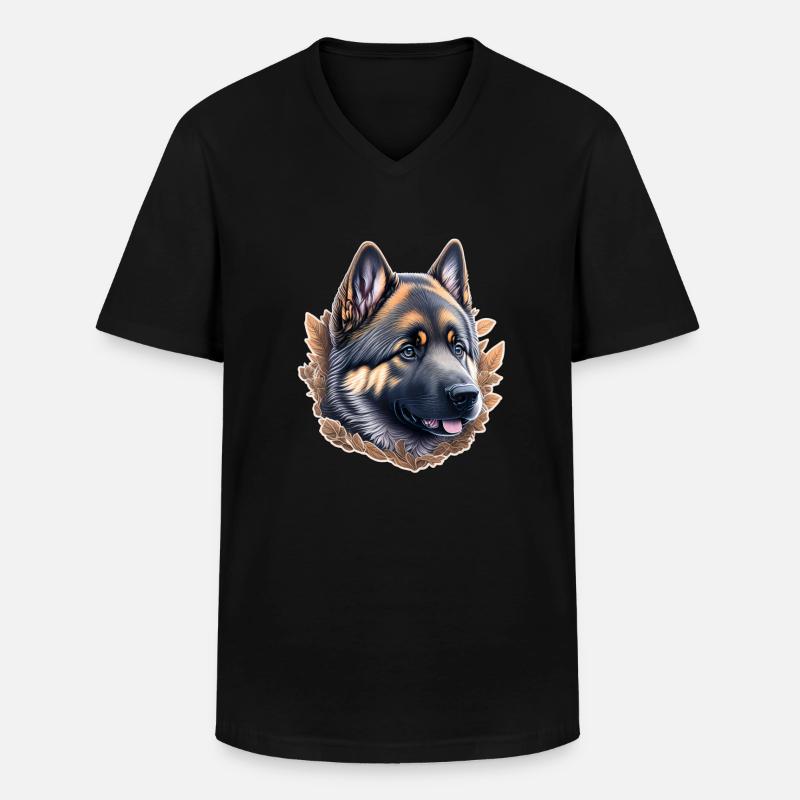 Deutscher Schäferhund Welpe - Männer-T-Shirt mit V-Ausschnitt - Schwarz
