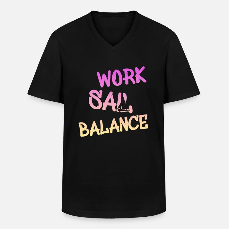 Sailing - Männer-T-Shirt mit V-Ausschnitt - Schwarz