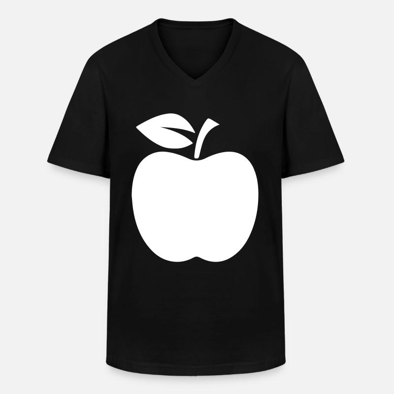 Apfel icon vitamine - Männer-T-Shirt mit V-Ausschnitt - Schwarz