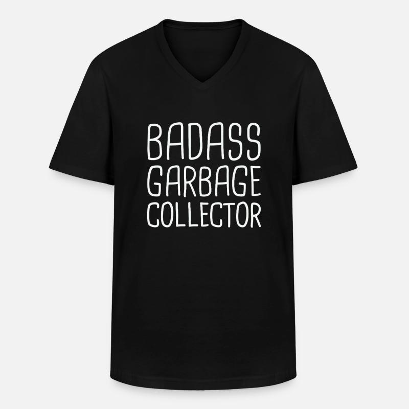 Garbage Collector Badass - Männer-T-Shirt mit V-Ausschnitt - Schwarz