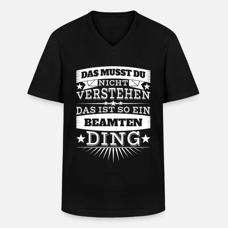 Beamter - Männer-T-Shirt mit V-Ausschnitt - Schwarz