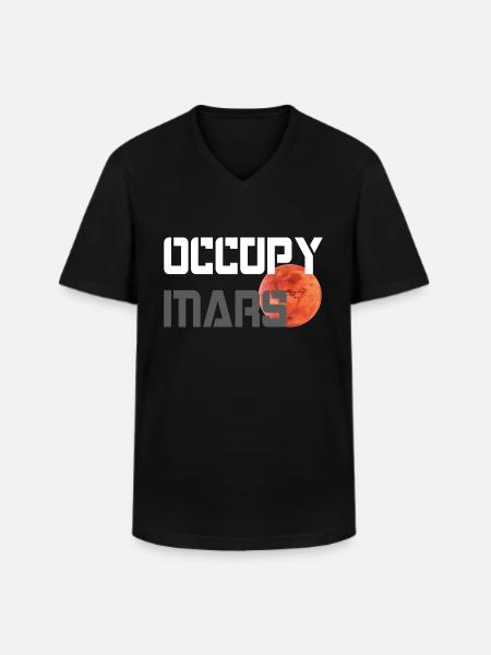 OCCUPER MARS - T-shirt col V Homme - noir