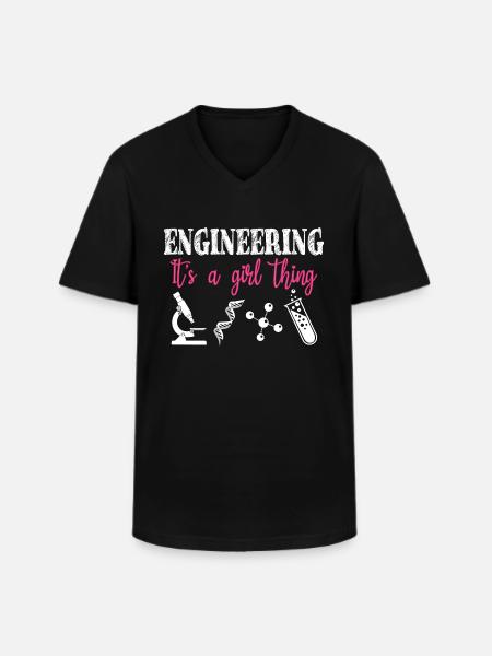 Engineering ist ein Mädchen-Ding - Männer-T-Shirt mit V-Ausschnitt - Schwarz