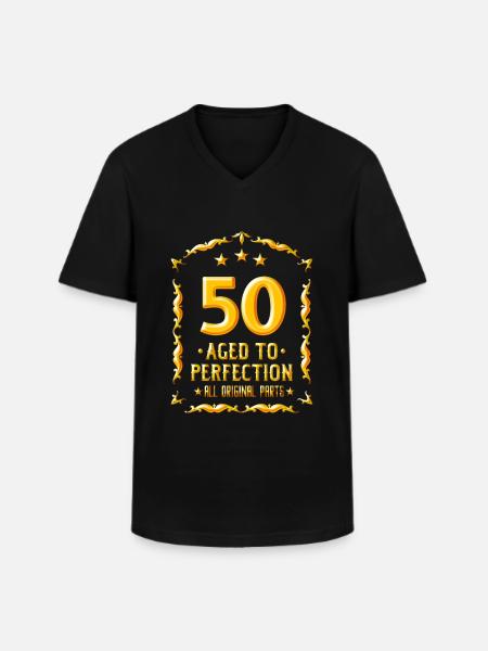 50e anniversaire - 50 ans - T-shirt col V Homme - noir