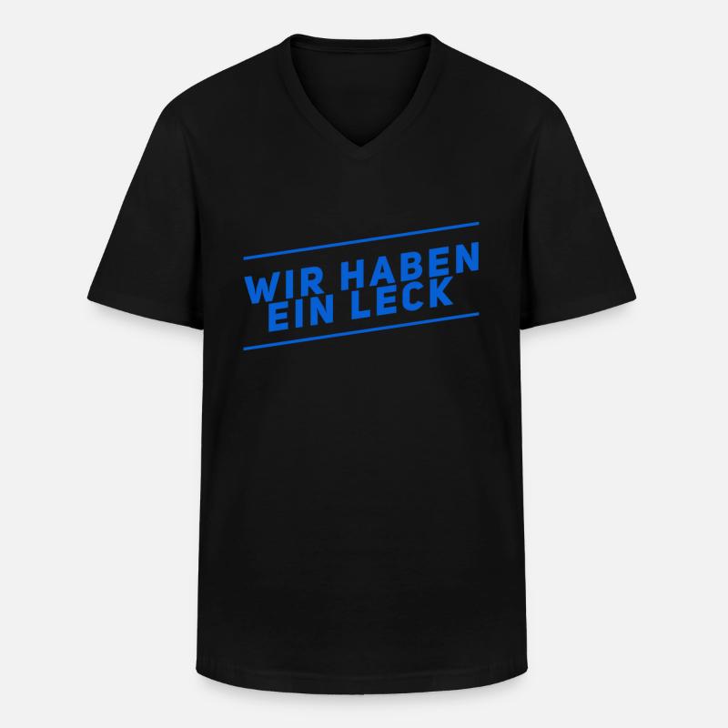 da ist ein Leck - Männer-T-Shirt mit V-Ausschnitt - Schwarz