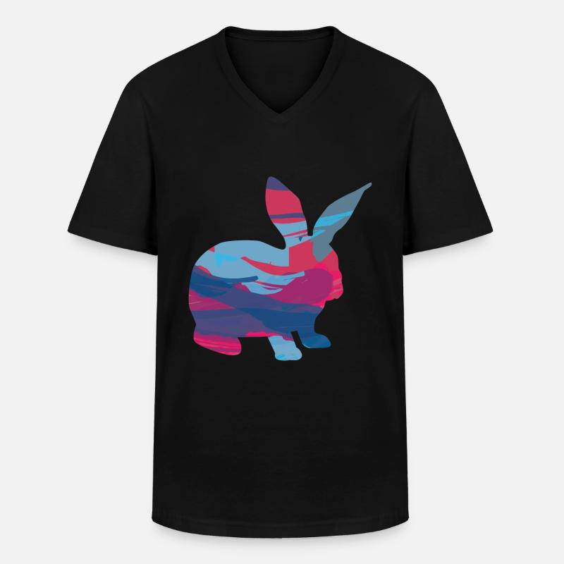 Rabbit Rabbit Rabbit - Men's V-Neck T-Shirt - black