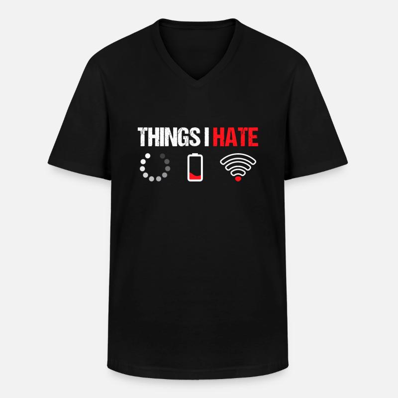 Things i hate - Männer-T-Shirt mit V-Ausschnitt - Schwarz