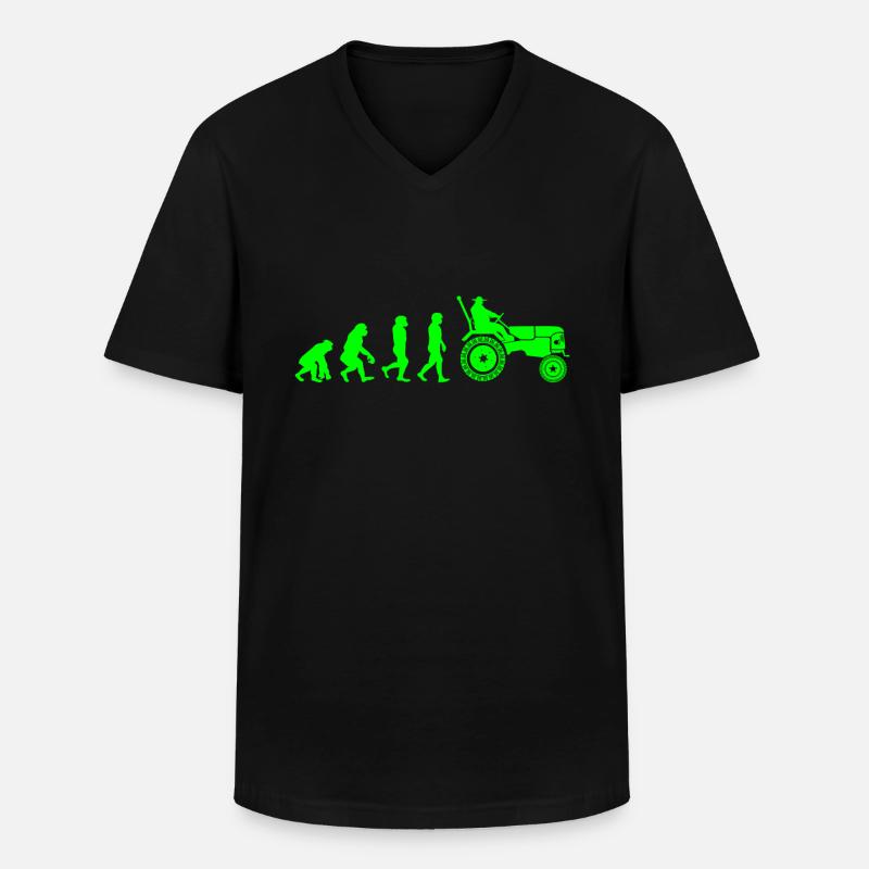 Landwirt Evolution Bauer Geschenk - Männer-T-Shirt mit V-Ausschnitt - Schwarz