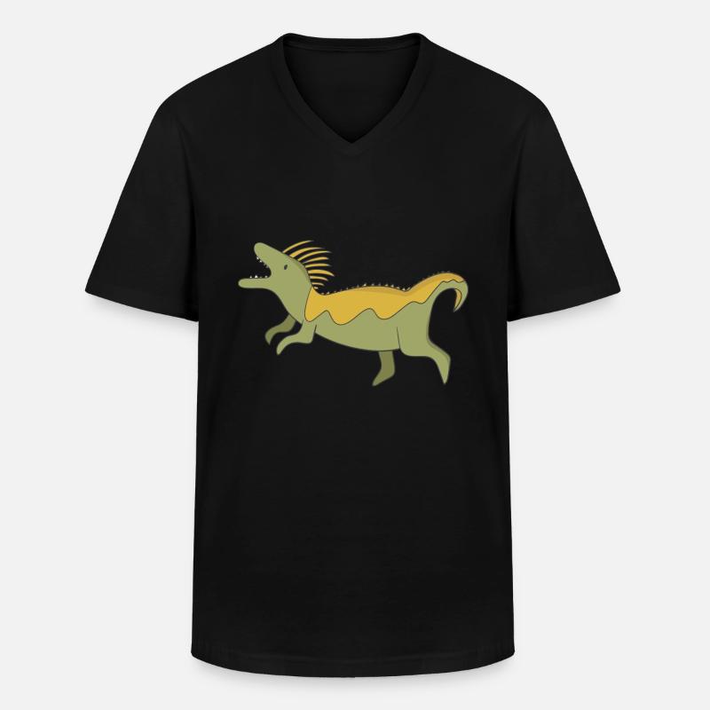 Dinosaurier - Männer-T-Shirt mit V-Ausschnitt - Schwarz