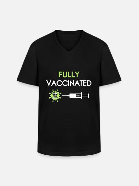 Fully vaccinated, covid, fully vaccinated - Men's V-Neck T-Shirt - black